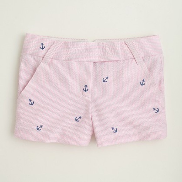 J. Crew Pants - J. Crew seersucker striped anchor nautical shorts